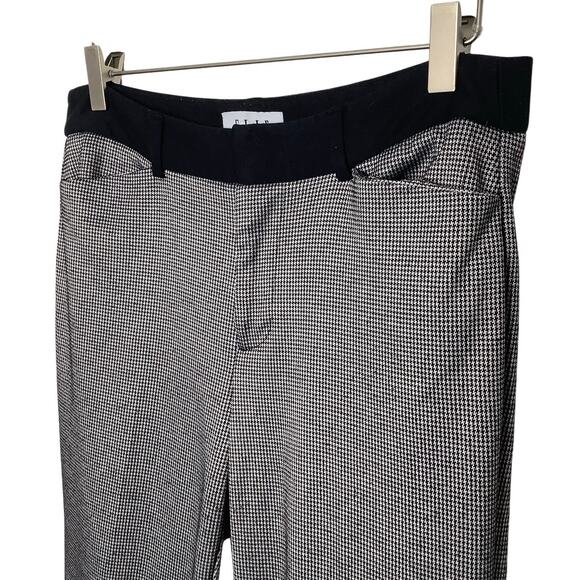 Elle Black White Houndstooth Mid-Rise Curvy Skinny Leg Pants Trousers - Picture 2 of 6